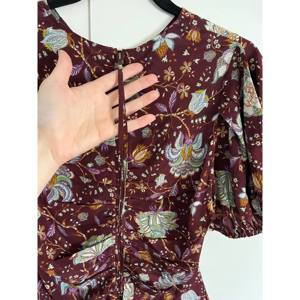ULLA JOHNSON Elise Ruched Silk‎ Blouse